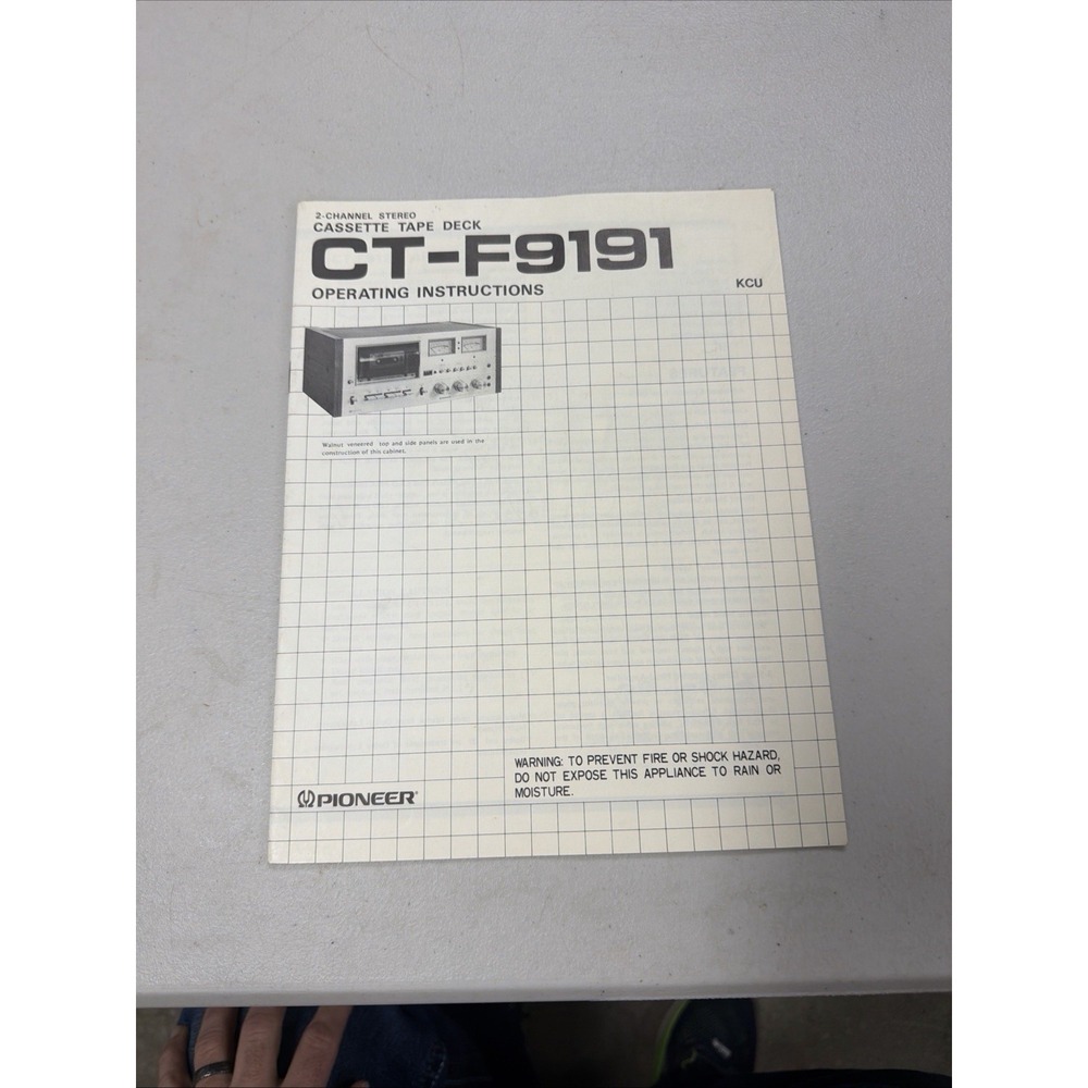 Pioneer CT-F9191 Cassette Deck Original Operating Instructions Manual Original